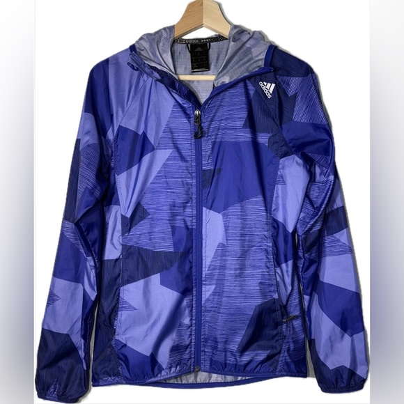 adidas Jackets & Blazers - Adidas Blue Patterned Windbreaker